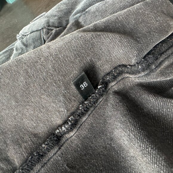 Alexander Wang A Wang Distressed Black Denim Jacket Shirt size 36 PREOWNED - Picture 5 of 10